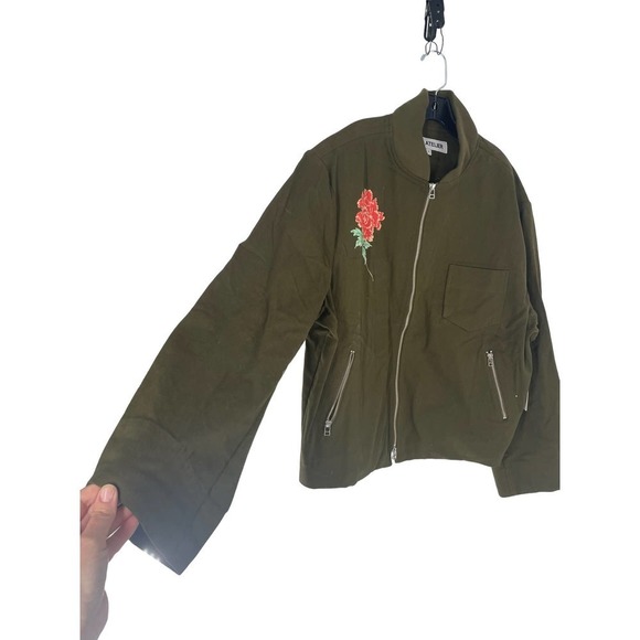 Nwt MNC ATELIER FLOWER BLOUSON JACKET IN OLIVE - Picture 3 of 9